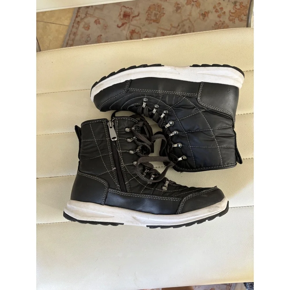 Weatherproof‎ Katie Black Quilted Winter Snow Boots Faux Fur Lined Size 6M